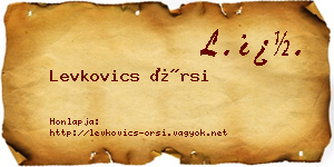 Levkovics Örsi névjegykártya